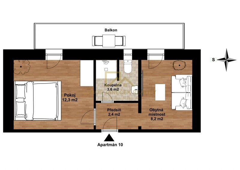 Prodej apartmánu 2+kk, 31 m², balkón, REZIDENCE ARNOŠTOV