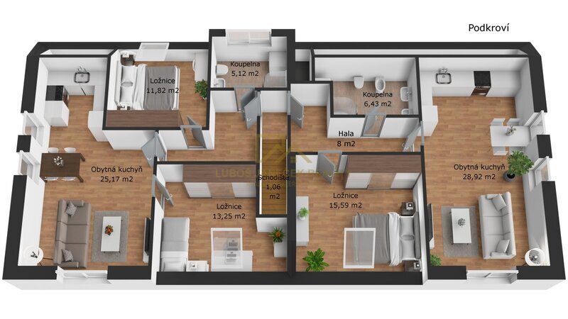 Dům s 2 byty 3kk, 2kk a 4 apartmány 1kk, 210 m², pozemek 736 m², Černá v Pošumaví